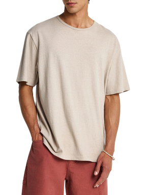 ΑΝΔΡΙΚΟ ΛΙΝΟ T-SHIRT | Μπεζ XL