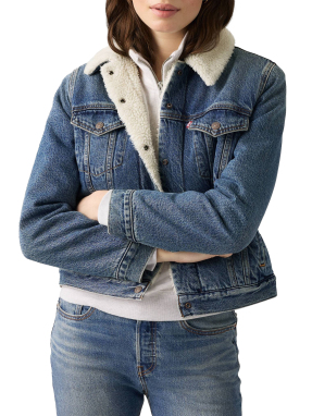 ΓΥΝΑΙΚΕΙΟ SHERPA DENIM JACKET | Μπλε Σκούρο M