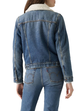 ΓΥΝΑΙΚΕΙΟ SHERPA DENIM JACKET | Μπλε Σκούρο M