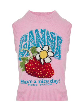 ΓΥΝΑΙΚΕΙΟ ΤΟΠ GRAPHIC WOOL VEST | Ροζ XS