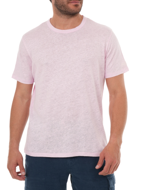 ΑΝΔΡΙΚΟ ΛΙΝΟ T-SHIRT | Ροζ XXL