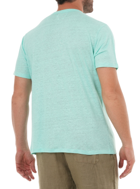 ΑΝΔΡΙΚΟ ΛΙΝΟ T-SHIRT | Τυρκουάζ XXL