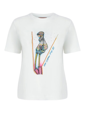 ΓΥΝΑΙΚΕΙΟ T-SHIRT | Λευκό S01MA-PRINT ON WHI XS
