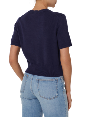 ΓΥΝΑΙΚΕΙΟ ΠΛΕΚΤΟ T-SHIRT | Μπλε Σκούρο XS
