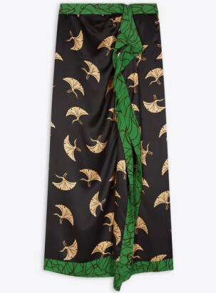 DRIES VAN NOTEN SILK DRAPED SKIRT