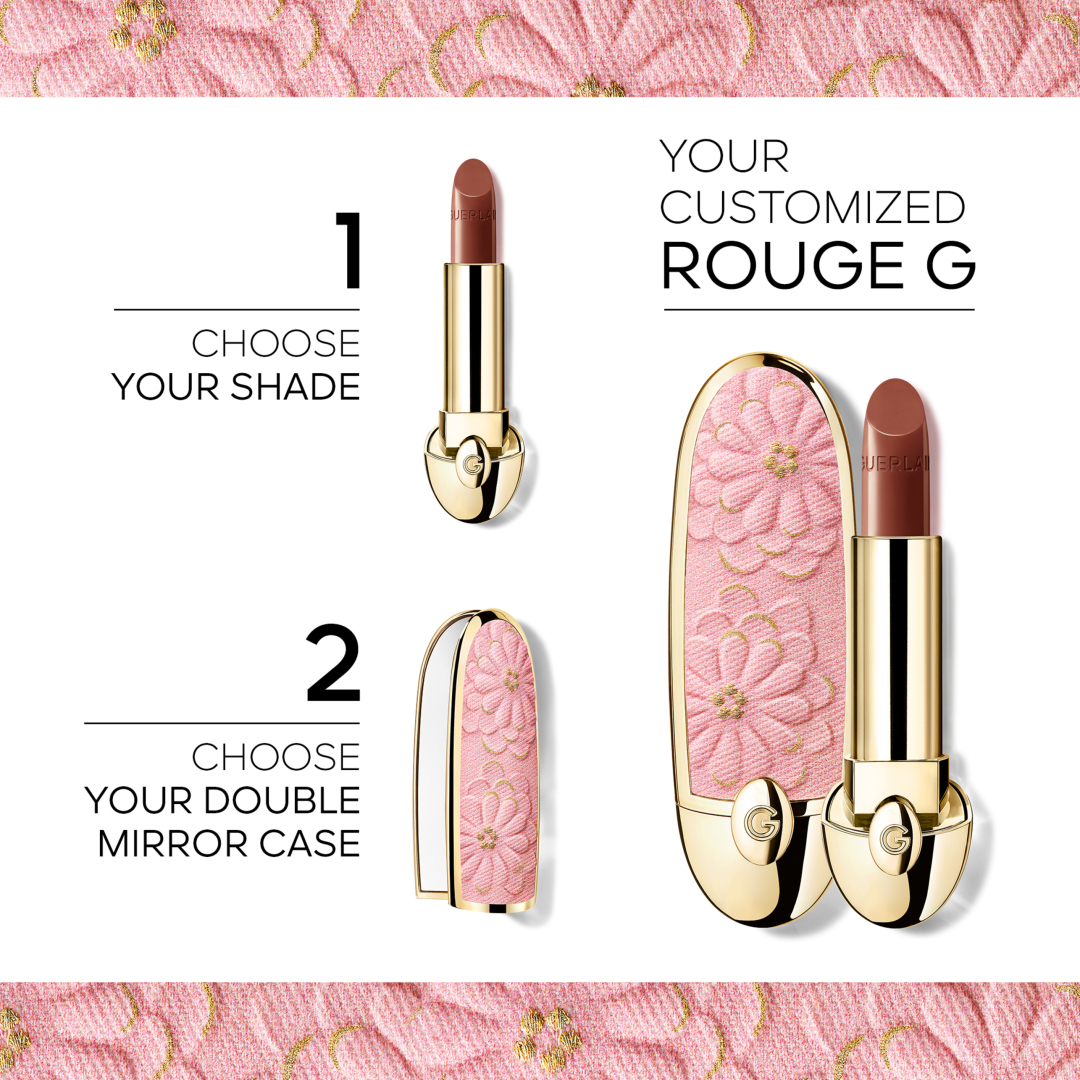 ROUGE G BLOOMING DENIM THE DOUBLE MIRROR JEWEL CASE - LIMITED EDITION THE CUSTOMISABLE ULTRA-CARE LIPSTICK 1