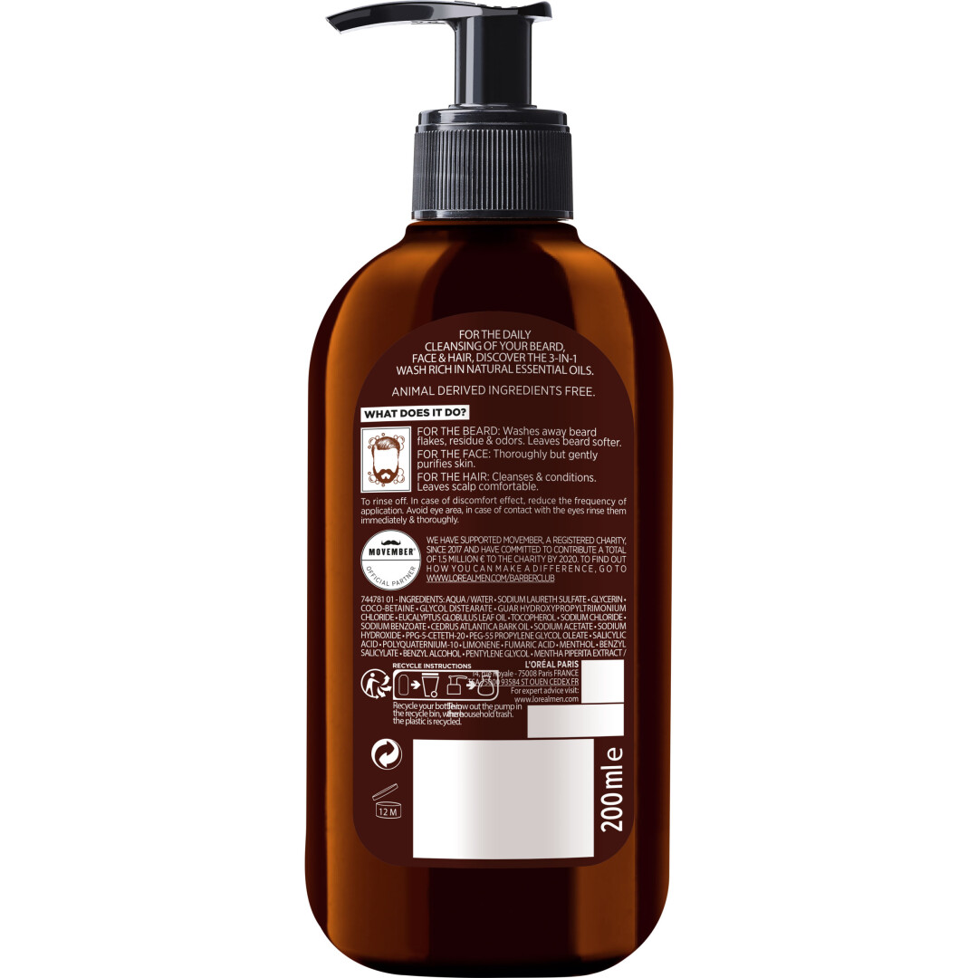 BARBER CLUB WASH BEARD, FACE, HAIR WASH  4