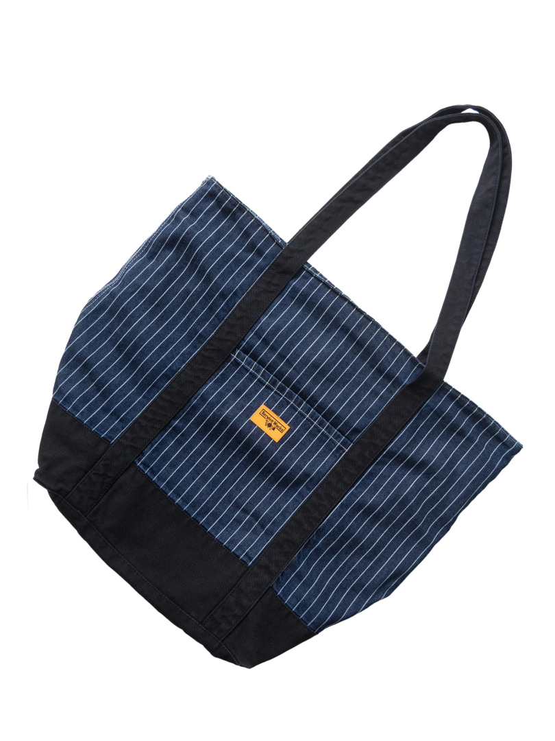 ΤΣΑΝΤΑ PINSTRIPE DENIM TOTE 1