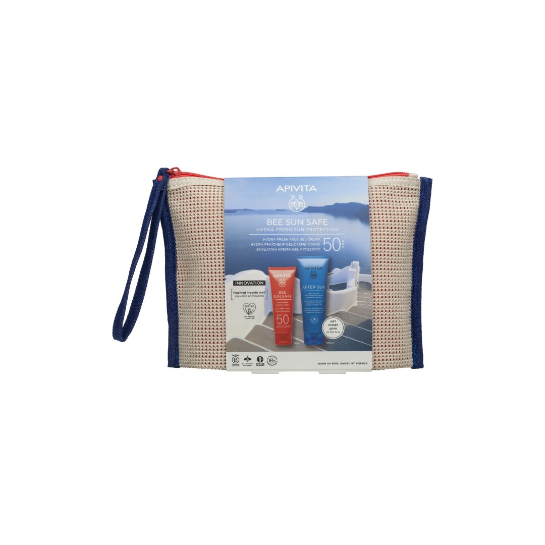 BEE SUN SAFE ΕΝΥΔΑΤΙΚΗ ΚΡΕΜΑ-GEL ΠΡΟΣΩΠΟΥ SPF50+ GIFT SET 1
