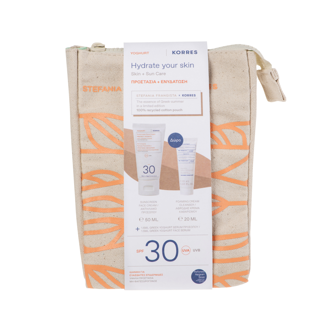 KORRES ΓΙΑΟΥΡΤΙ ΑΝΤΗΛΙΑΚΗ ΚΡΕΜΑ ΠΡΟΣΩΠΟΥ SPF30 ΣΕΤ 0