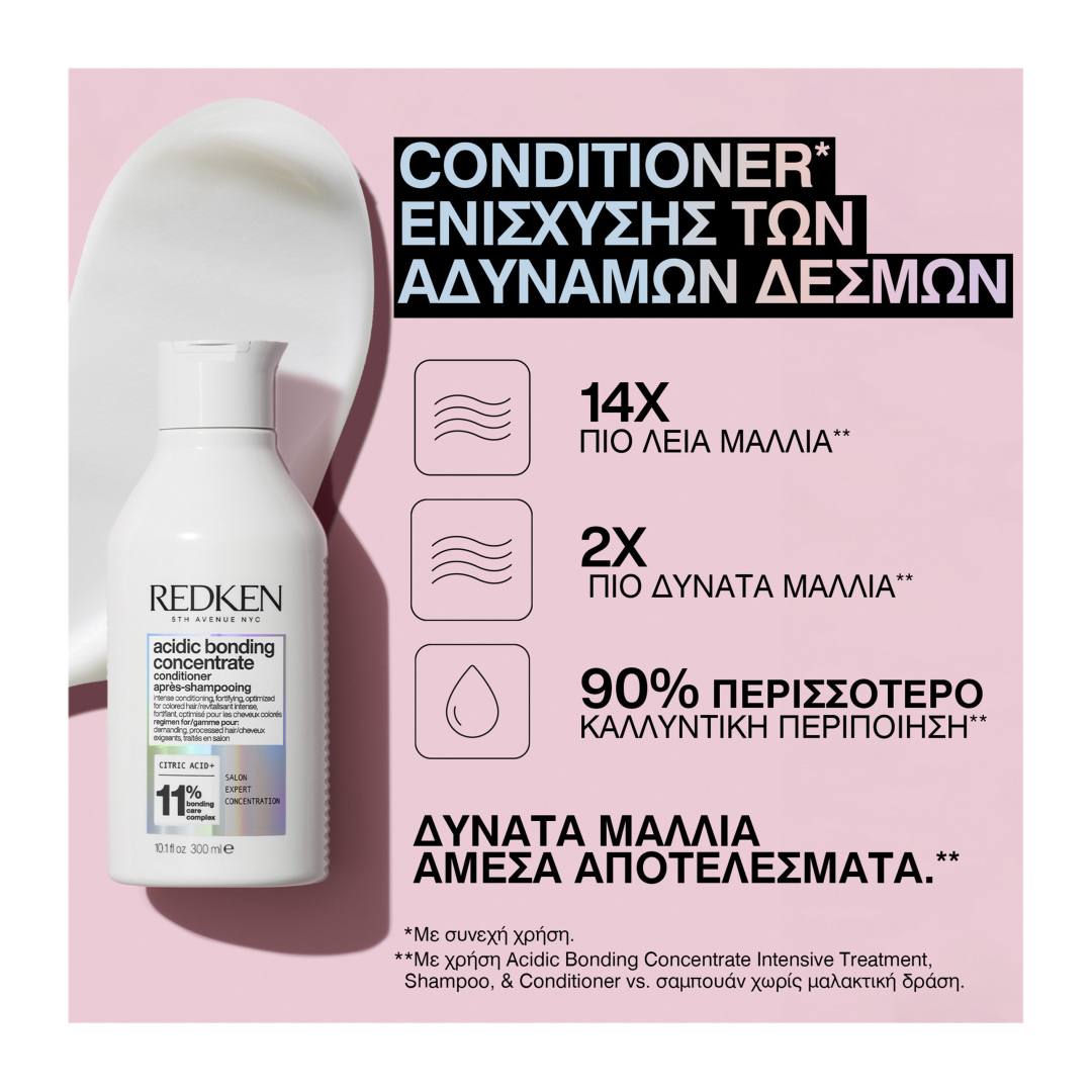 ACIDIC BONDING CONCENTRATE CONDITIONER ΓΙΑ ΞΗΡΑ ΤΑΛΑΙΠΩΡΗΜΕΝΑ & ΒΑΜΜΕΝΑ ΜΑΛΛΙΑ 1