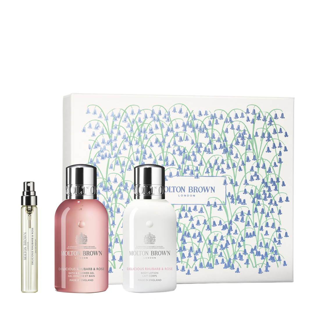 DELICIOUS RHUBARB & ROSE TRAVEL GIFT SET 0