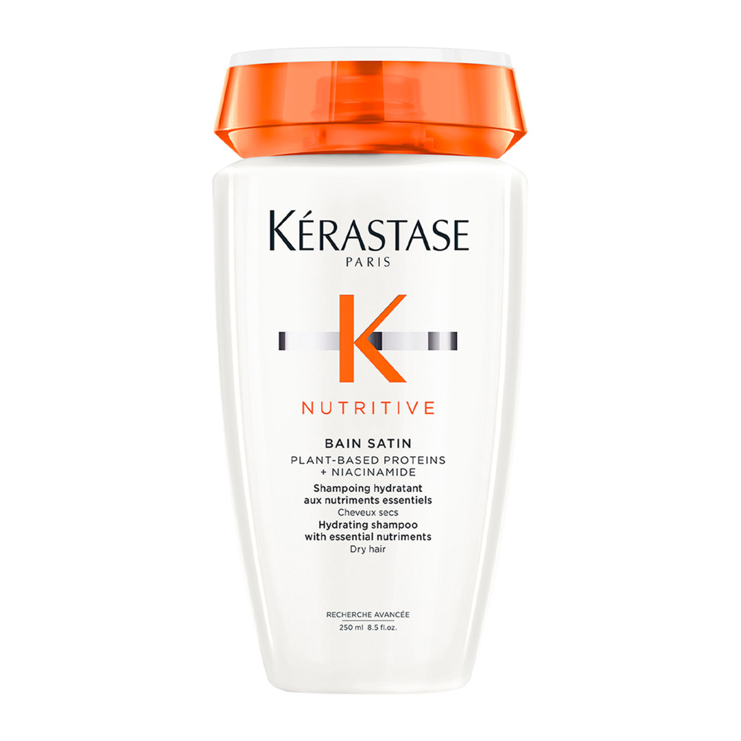 NUTRITIVE BAIN SATIN ΕΝΥΔΑΤΙΚΟ ΣΑΜΠΟΥΑΝ ΜΕ ΘΡΕΠΤΙΚΑ ΣΥΣΤΑΤΙΚΑ ΓΙΑ ΞΗΡΑ ΜΑΛΛΙΑ 1