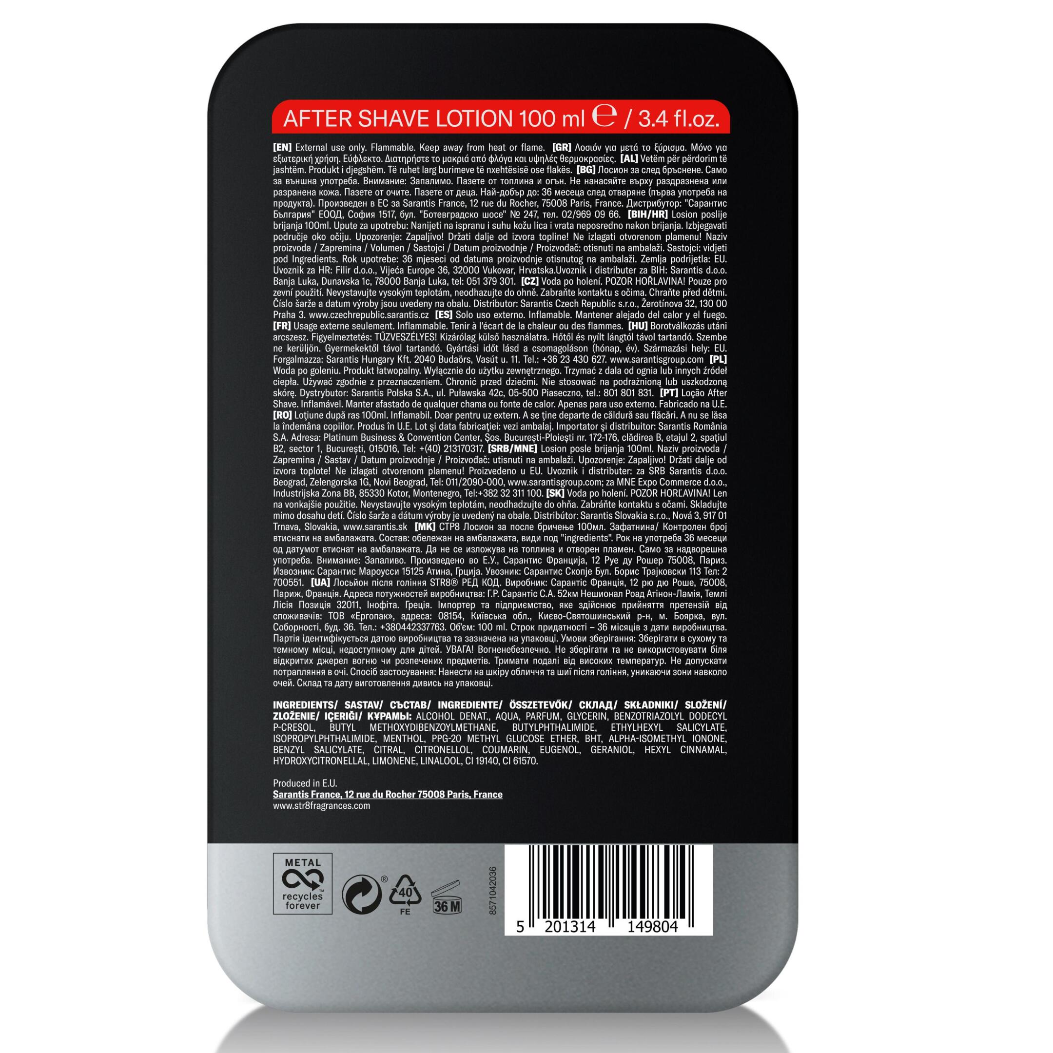 STR8 AFTER SHAVE LOTION RED CODE 2