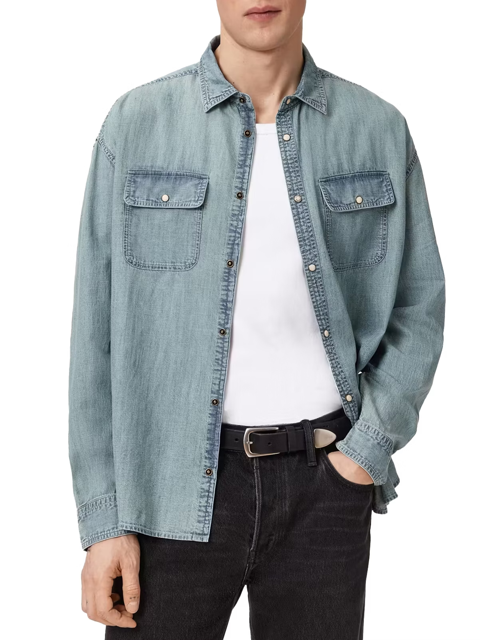 ΑΝΔΡΙΚΟ DENIM ΠΟΥΚΑΜΙΣΟ GRIBBS 1