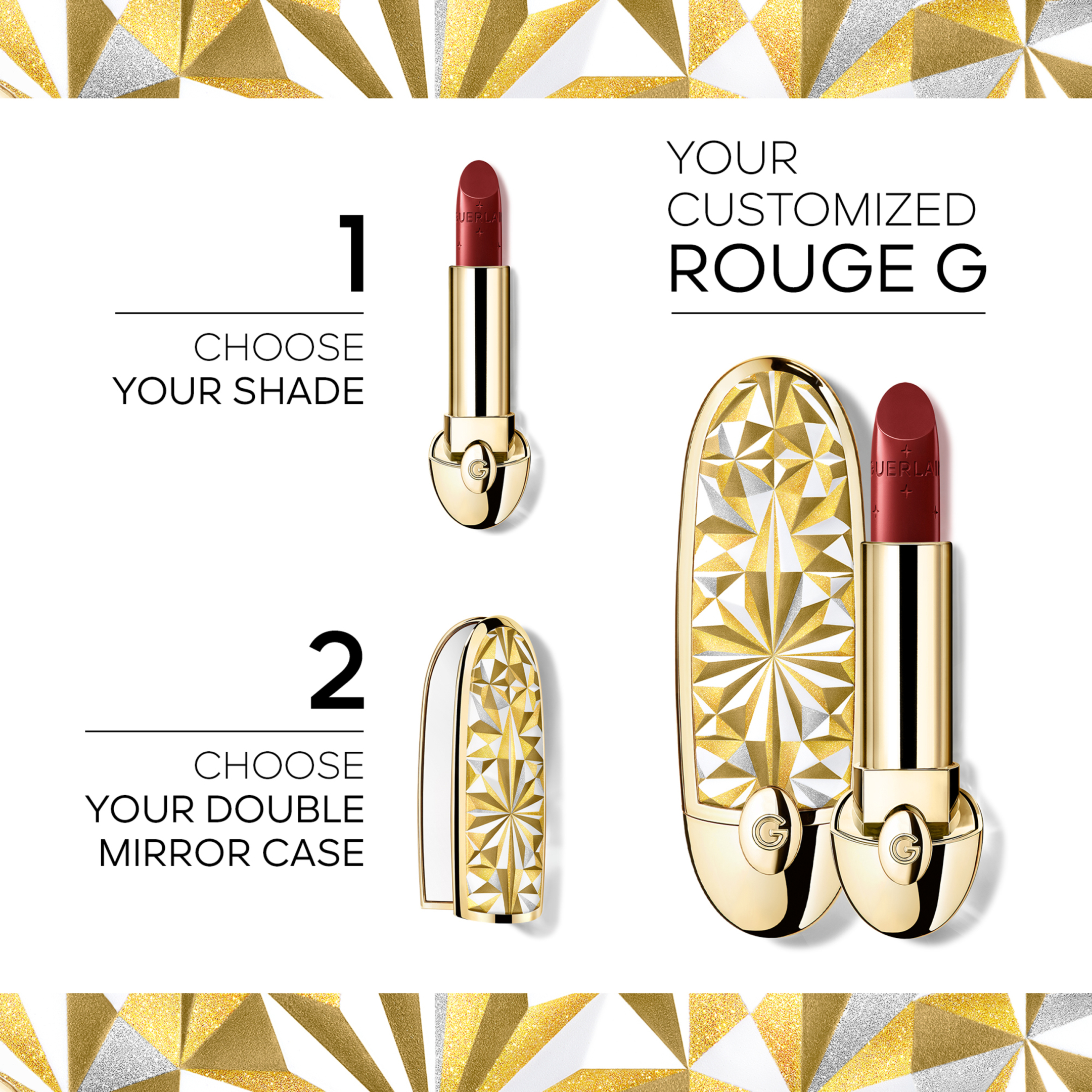 ROUGE G STELLAR THE DOUBLE MIRROR JEWEL CASE - LIMITED EDITION THE CUSTOMISABLE ULTRA-CARE LIPSTICK 1