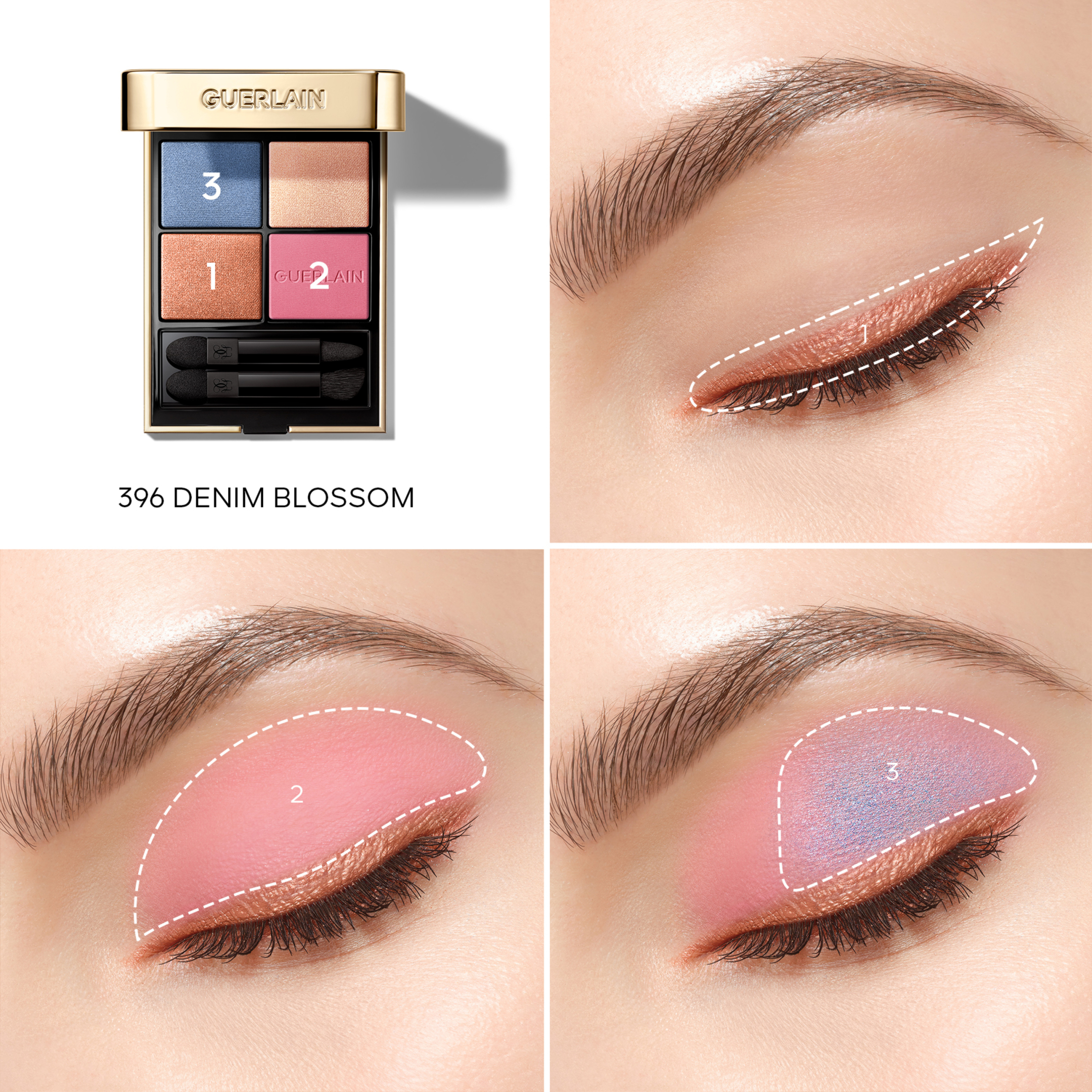 OMBRES G DENIM BLOSSOM EYESHADOW QUAD - LIMITED EDITION 3