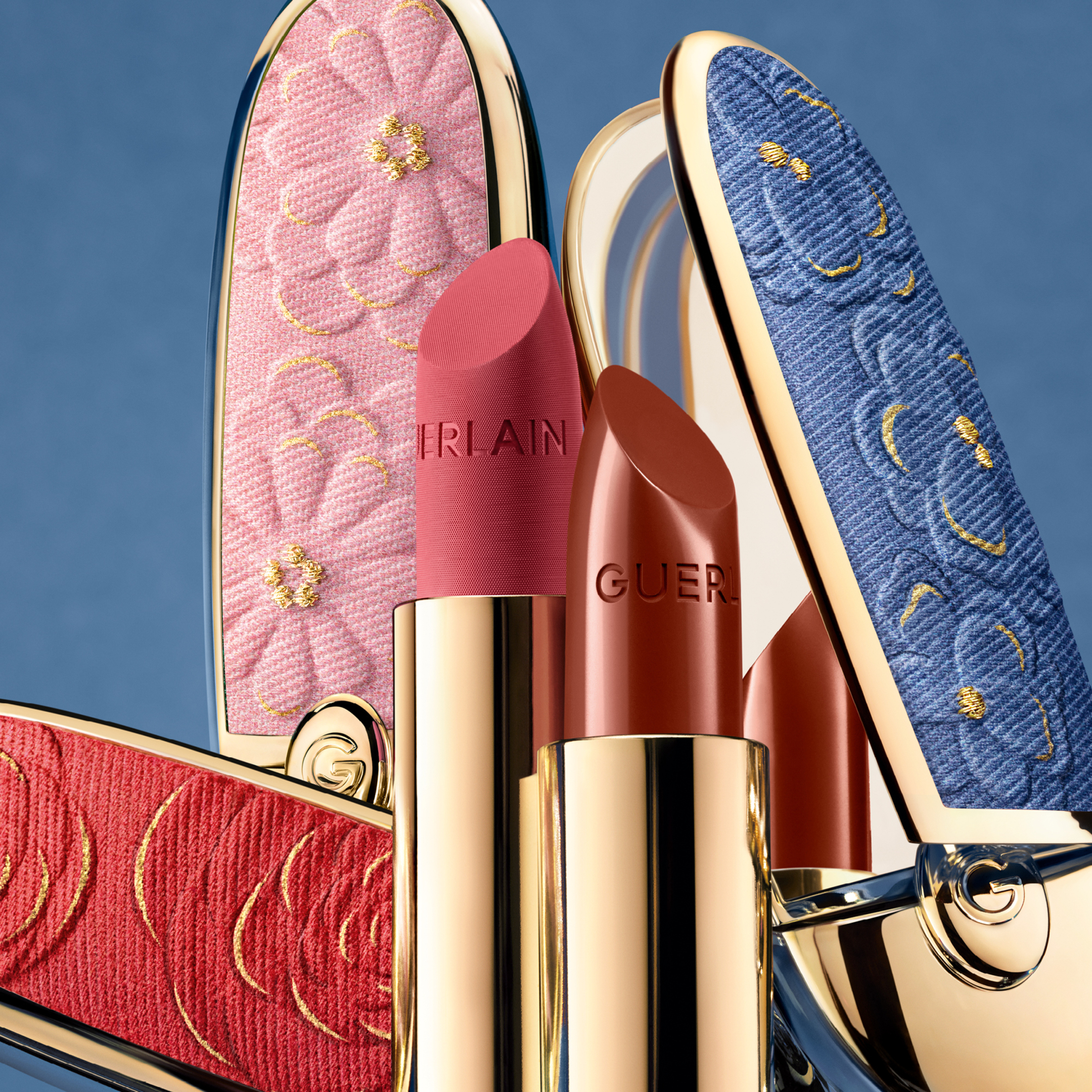ROUGE G BLOOMING DENIM THE DOUBLE MIRROR JEWEL CASE - LIMITED EDITION THE CUSTOMISABLE ULTRA-CARE LIPSTICK 4