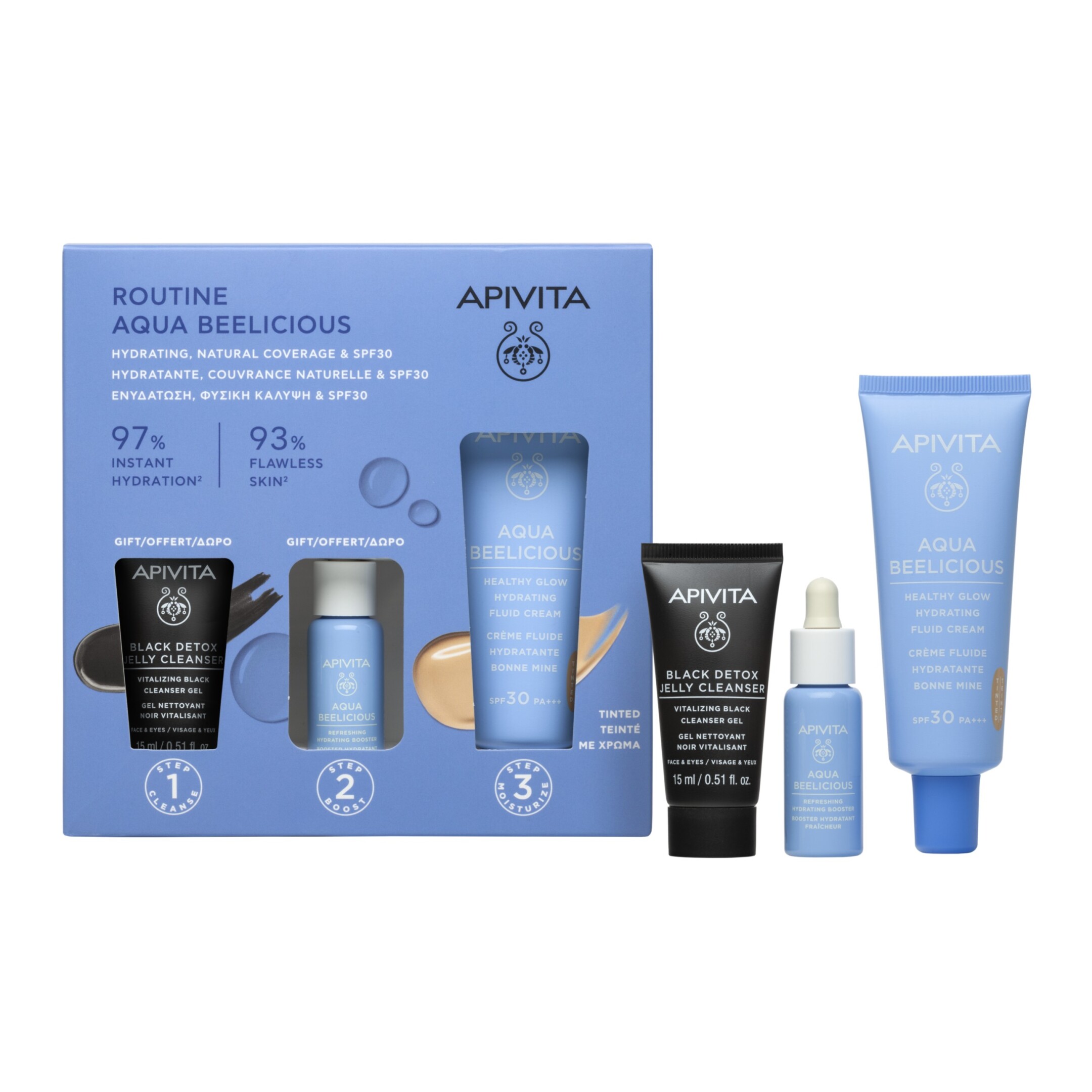 AQUA BEELICIOUS ΣΕΤ ΓΙΑ ΕΝΥΔΑΤΩΣΗ ΦΥΣΙΚΗ ΚΑΛΥΨΗ & SPF30 0