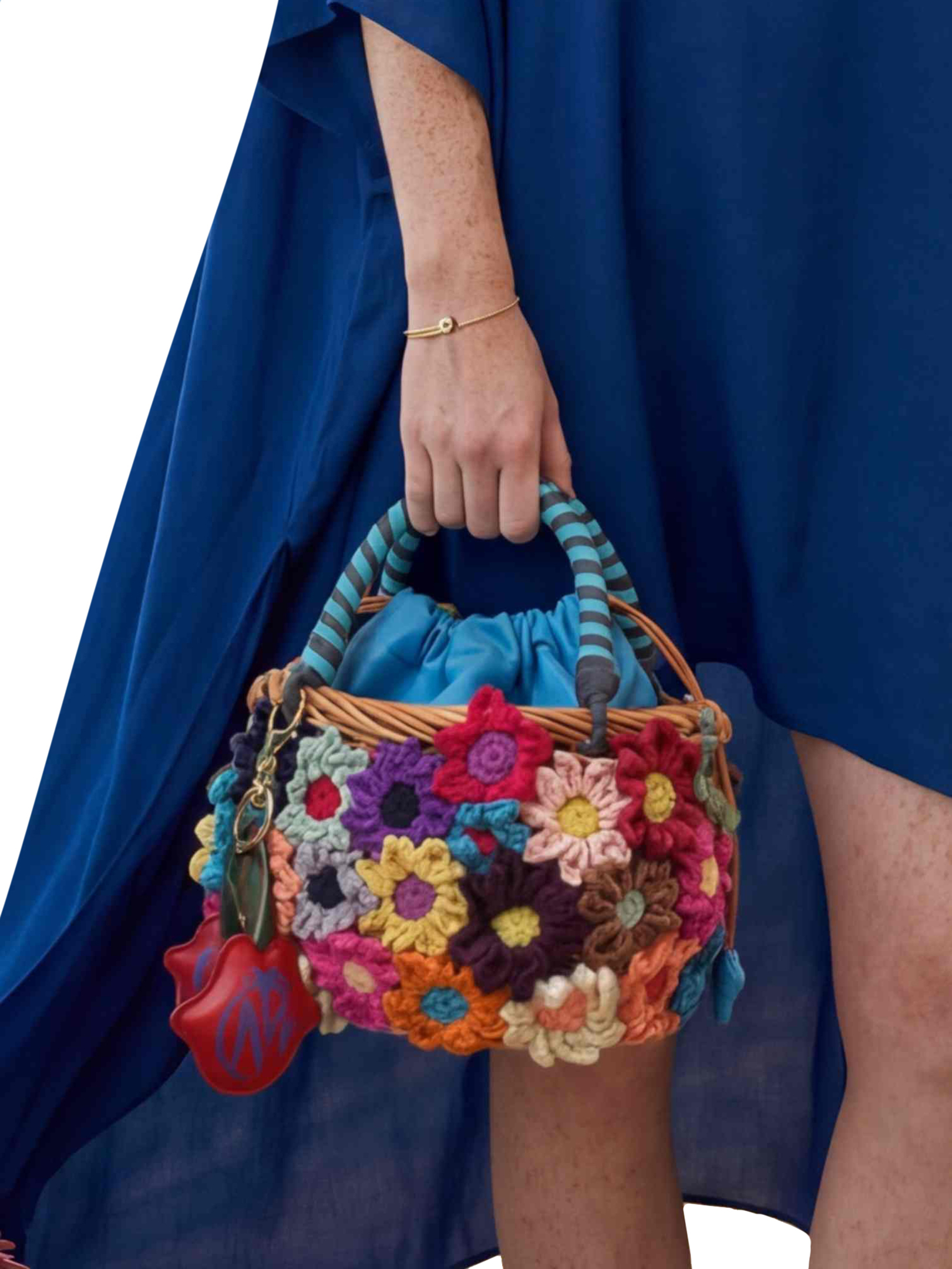 ΓΥΝΑΙΚΕΙΑ ΨΑΘΙΝΗ ΤΣΑΝΤΑ ΧΕΙΡΟΣ FLORAL WICKER 1