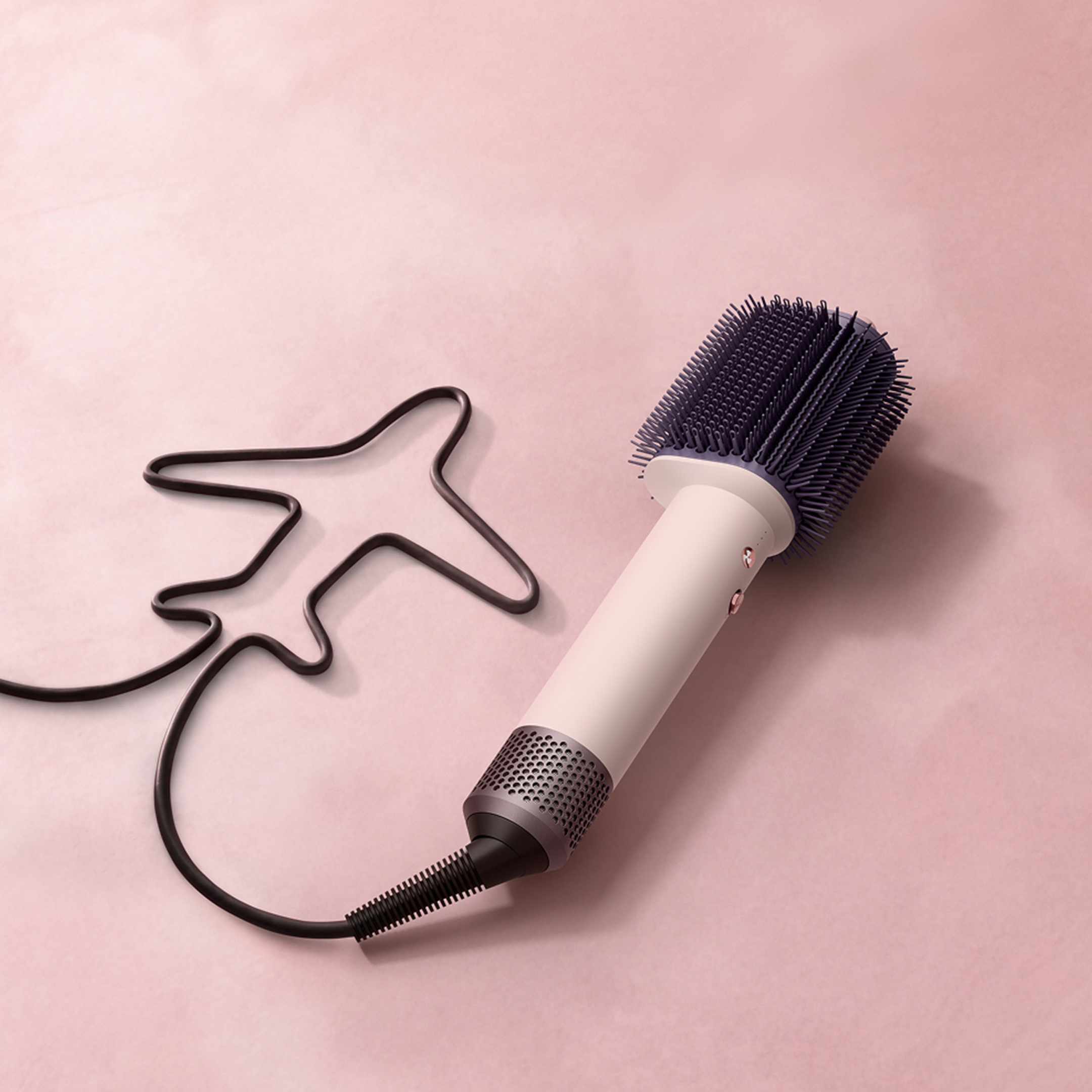 HB01 AIRSMOOTH CERAMIK PINK/ROSE GOLD ΗΛΕΚΤΡΙΚΗ ΒΟΥΡΤΣΑ ΘΕΡΜΟΥ ΑΕΡΑ 2