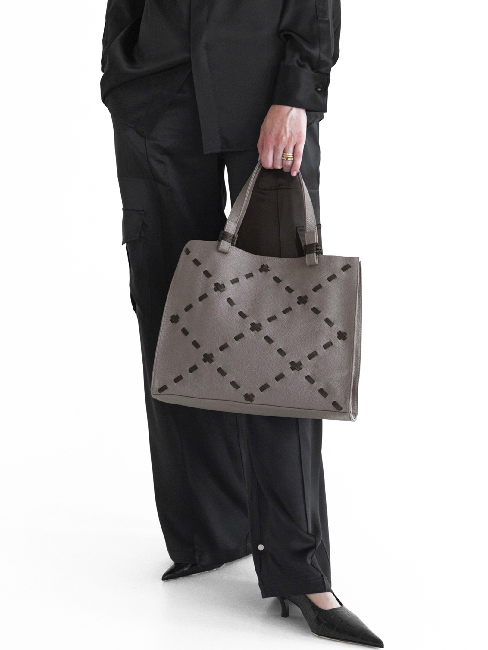 ΓΥΝΑΙΚΕΙΑ ΔΕΡΜΑΤΙΝΗ ΤΣΑΝΤΑ ΩΜΟΥ SCALA MEDIUM TOTE  5