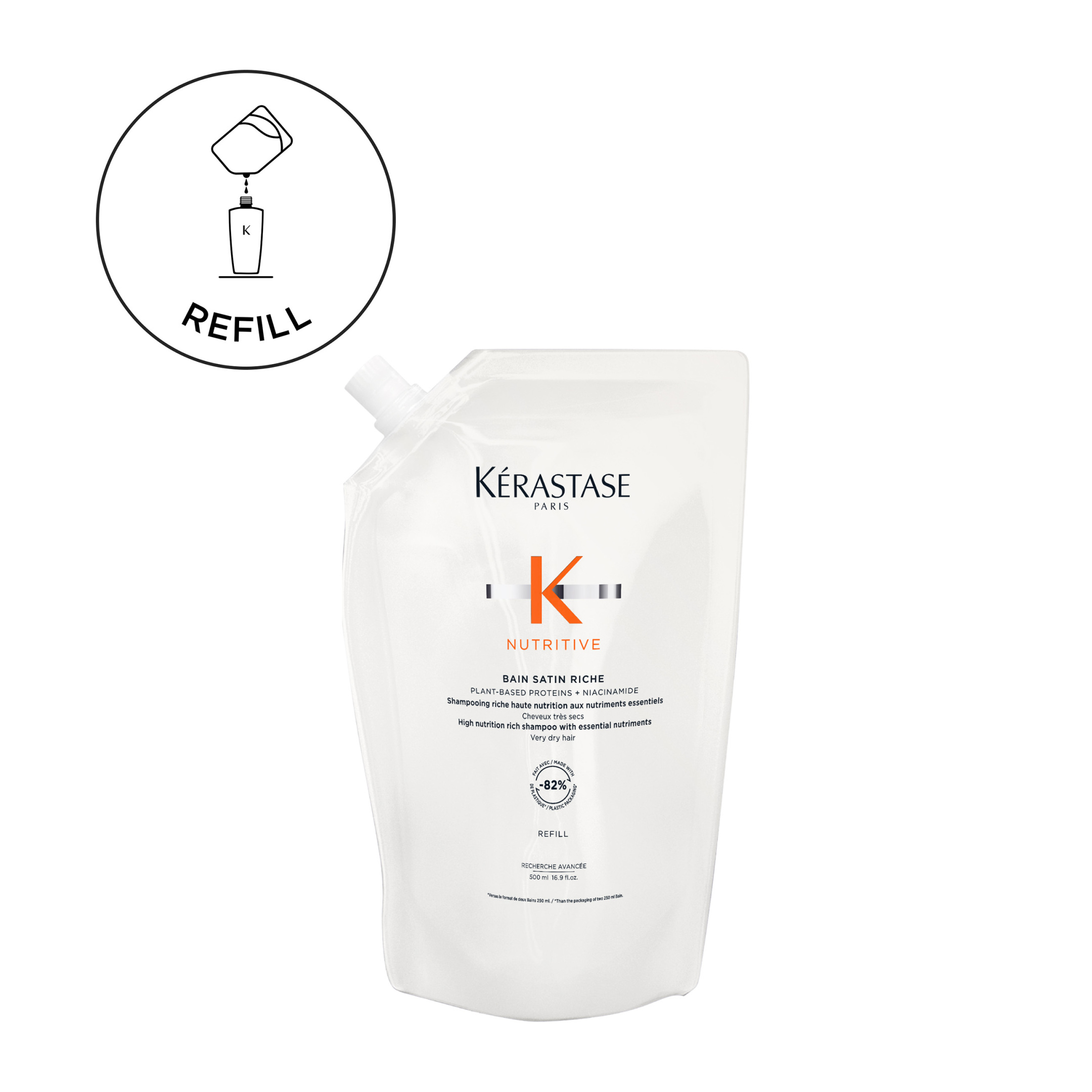 NUTRITIVE REFILL ΣΑΜΠΟΥΑΝ BAIN SATIN RICHE ΓΙΑ ΞΗΡΑ ΜΑΛΛΙΑ 0
