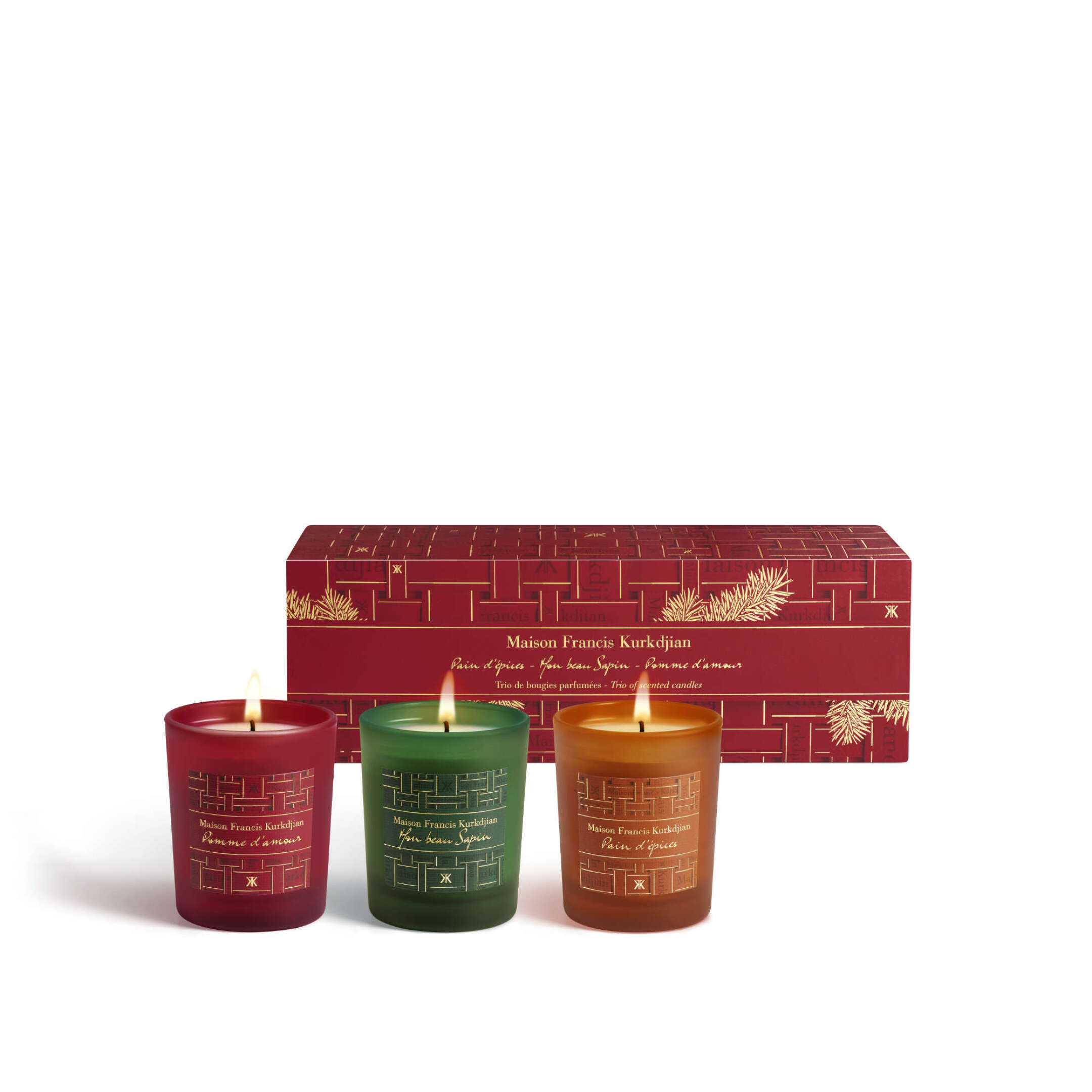 MON BEAU SAPIN, POMME D’AMOUR & PAIN D’ÉPICES – TRIO OF SCENTED CANDLES 2