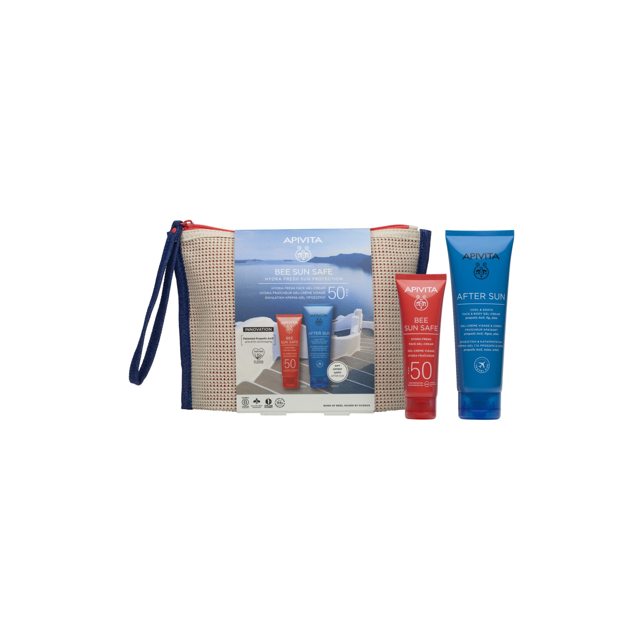 BEE SUN SAFE ΕΝΥΔΑΤΙΚΗ ΚΡΕΜΑ-GEL ΠΡΟΣΩΠΟΥ SPF50+ GIFT SET 0