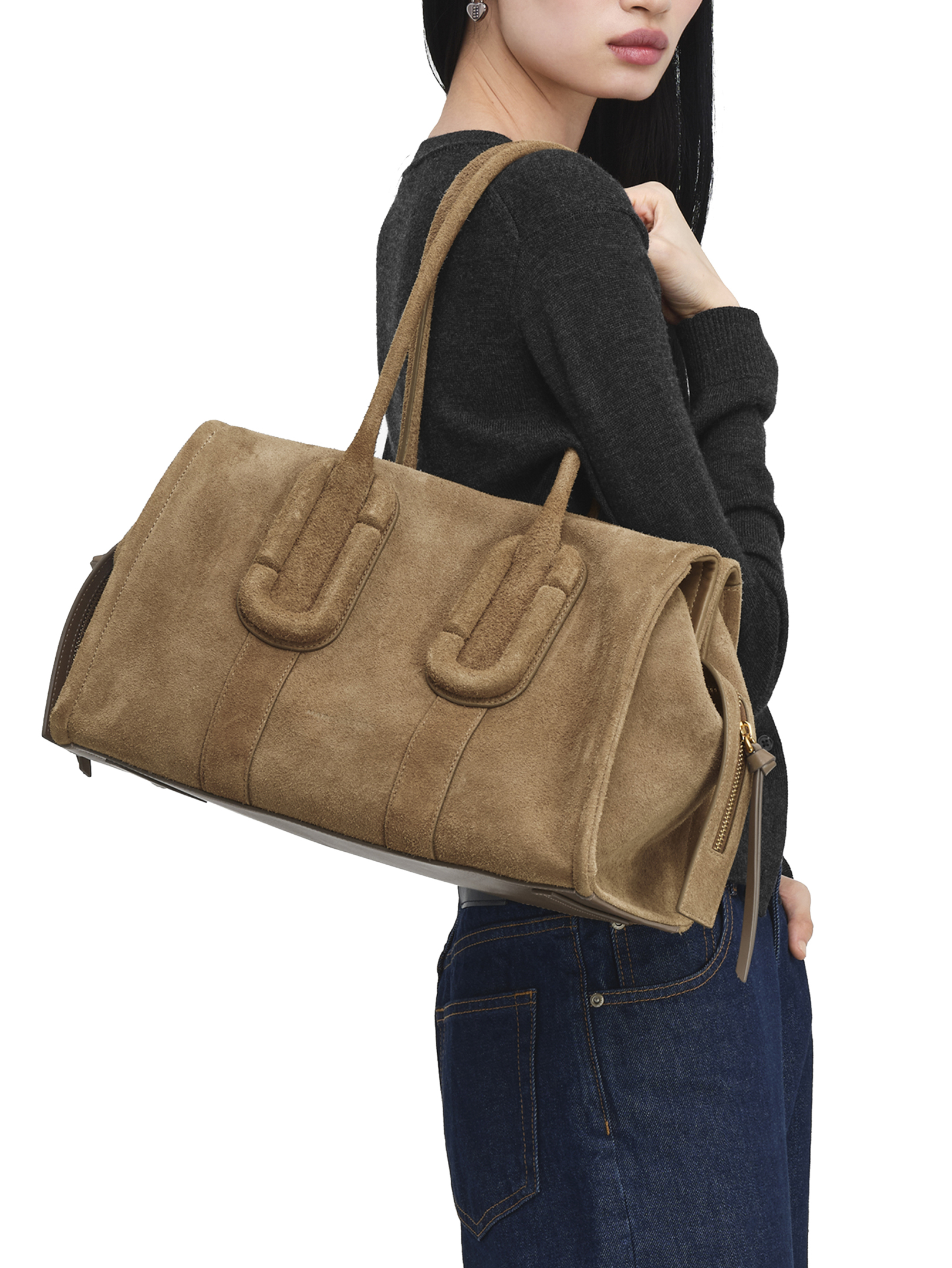 ΓΥΝΑΙΚΕΙΑ ΤΣΑΝΤΑ ΩΜΟΥ BABE CITY TOTE IN FELTED SUEDE 2
