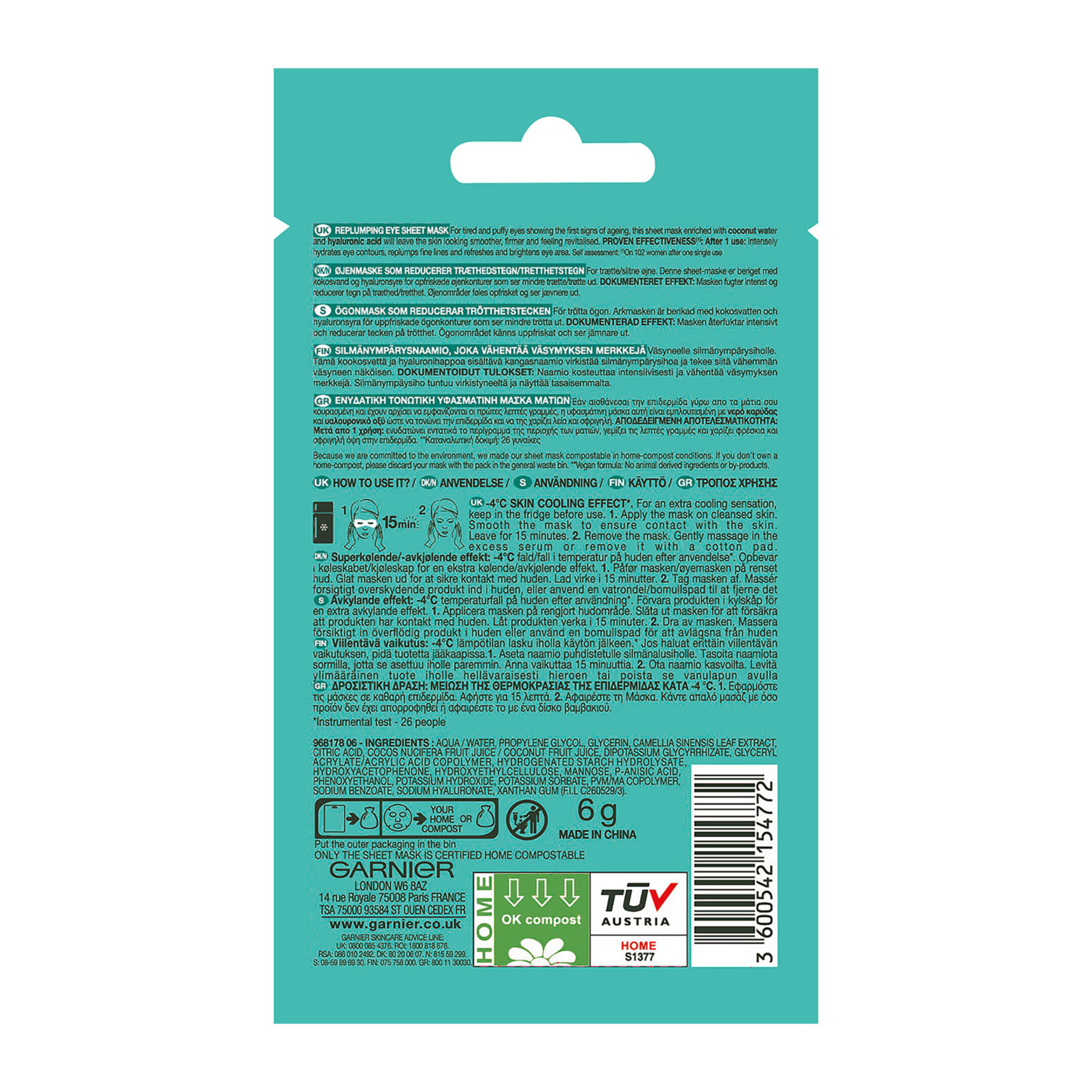 SKINACTIVE MOISTURE BOMB EYE TISSUE MASK WITH COCONUT WATER  2