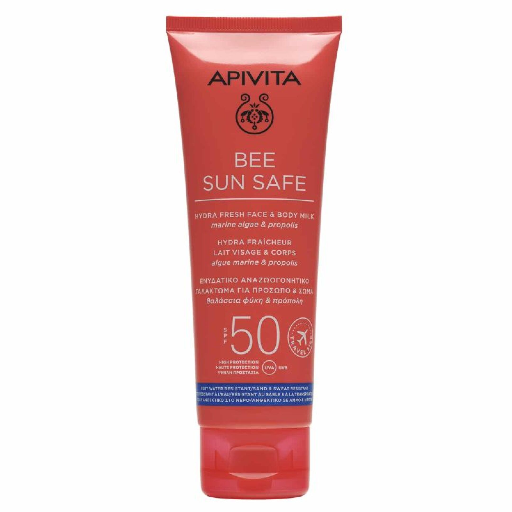 BEE SUN SAFE TRAVEL SIZE ΑΝΤΗΛΙΑΚΟ ΓΑΛΑΚΤΩΜΑ ΓΙΑ ΠΡΟΣΩΠΟ & ΣΩΜΑ SPF50 1
