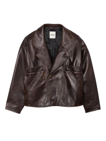 ΓΥΝΑΙΚΕΙΟ ΔΕΡΜΑΤΙΝΟ JACKET | Καφέ Σκούρο G023 FR 36