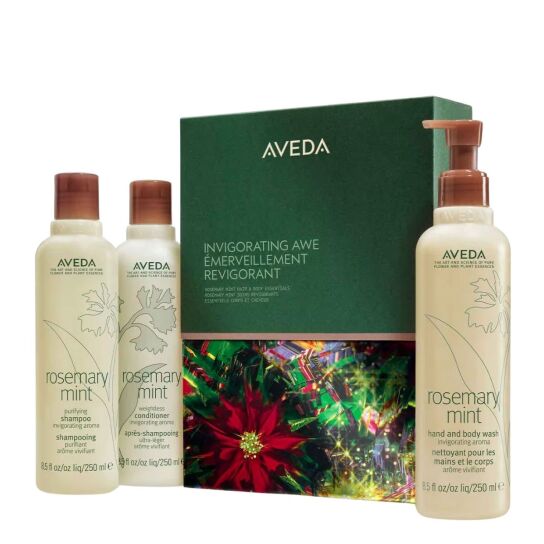 AVEDA INVIGORATING AWE ROSEMARY MINT HAIR & BODY ESSENTIALS GIFT SET 0