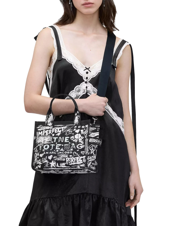 ΓΥΝΑΙΚΕΙΑ ΤΣΝΤΑ ΧΕΙΡΟΣ THE PUNK SCRIBBLE CANVAS SMALL TOTE BAG 3