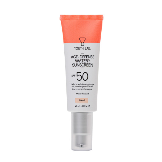 AGE-DEFENSE WATERY SUNSCREEN SPF 50 TINTED 0