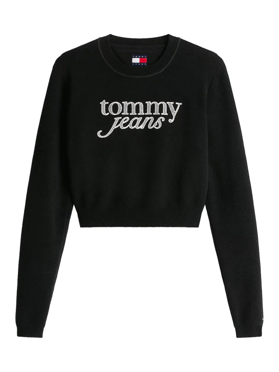 TJW CROP CHENILLE SCRIPT SWEATER 1