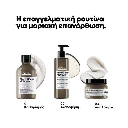 ABSOLUT REPAIR MOLECULAR ΜΑΣΚΑ ΜΟΡΙΑΚΗΣ ΕΠΑΝΟΡΘΩΣΗΣ ΓΙΑ ΤΑΛΑΙΠΩΡΗΜΕΝΑ ΜΑΛΛΙΑ 3