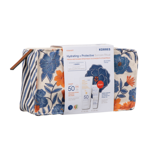 ΓΙΑΟΥΡΤΙ ΑΝΤΗΛΙΑΚΗ ΚΡΕΜΑ ΠΡΟΣΩΠΟΥ ΜΕ ΧΡΩΜΑ SPF 50 + ΕΛΛΗΝΙΚΟ ΓΙΑΟΥΡΤΙ ΕΝΥΔΑΤΩΣΗ ΜΕ ΠΡΟΒΙΟΤΙΚΑ ΚΡΕΜΑ-GEL 2