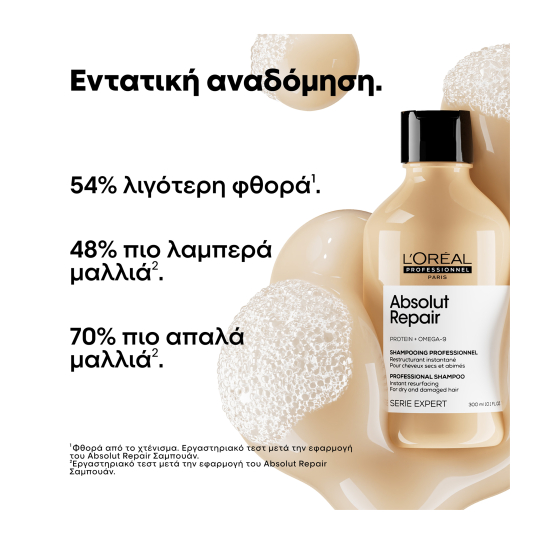 SERIE EXPERT ABSOLUT REPAIR ΣΑΜΠΟΥΑΝ ΓΙΑ ΤΑΛΑΙΠΩΡΗΜΕΝΑ ΜΑΛΛΙΑ  1