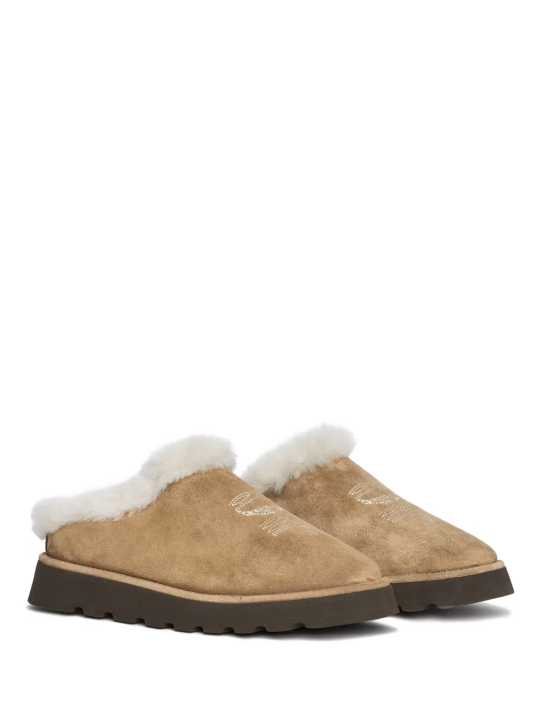 ΓΥΝΑΙΚΕΙΑ SUEDE MULES TEDDY SHEARLING 1
