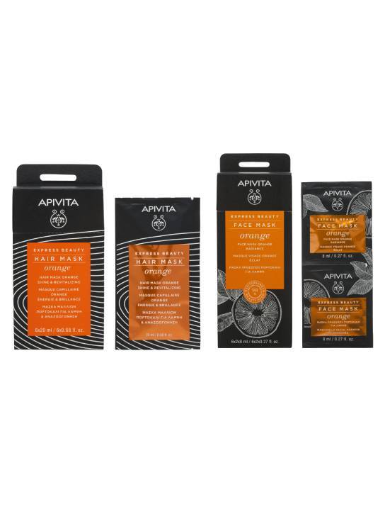 APIVITA 2 EXPRESS FACE MASKS & 1 EXPRESS HAIR MASK 0